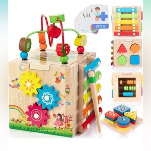 8 in 1 montessori wooden activity cube